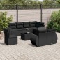 vidaXL Set de sofás de jardín 8 piezas y cojines ratán sintético negro vidaXL Set de sofás de jardín 8 piezas y cojines ratán sintético negro