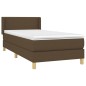 vidaXL Cama box spring con colchón tela marrón oscuro 90x200 cm vidaXL Cama box spring con colchón tela marrón oscuro 90x200 cm