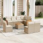 vidaXL Set de sofás de jardín 9 pzas con cojines ratán sintético beige vidaXL Set de sofás de jardín 9 pzas con cojines ratán sintético beige