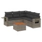 vidaXL Set de muebles de jardín 6 pzas y cojines ratán sintético gris