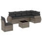 vidaXL Set de sofás de jardín 7 piezas con cojines ratán PE gris vidaXL Set de sofás de jardín 7 piezas con cojines ratán PE gris