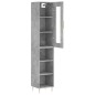 vidaXL Aparador de madera contrachapada gris hormigón 34,5x34x180 cm vidaXL Aparador de madera contrachapada gris hormigón 34,5x34x180 cm