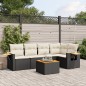 vidaXL Set de sofás de jardín 6 piezas y cojines ratán sintético negro vidaXL Set de sofás de jardín 6 piezas y cojines ratán sintético negro