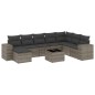 vidaXL Set de muebles de jardín 9 pzas y cojines ratán sintético gris