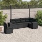 vidaXL Set de sofás de jardín 6 piezas y cojines ratán sintético negro vidaXL Set de sofás de jardín 6 piezas y cojines ratán sintético negro