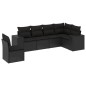 vidaXL Set de sofás de jardín 6 piezas y cojines ratán sintético negro vidaXL Set de sofás de jardín 6 piezas y cojines ratán sintético negro