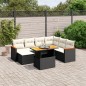 vidaXL Set de sofás de jardín 8 piezas y cojines ratán sintético negro
