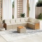 vidaXL Juego de sofás de jardín con cojines beige 8 pzas ratán PE vidaXL Juego de sofás de jardín con cojines beige 8 pzas ratán PE