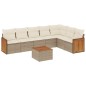 vidaXL Juego de sofás de jardín con cojines beige 8 pzas ratán PE vidaXL Juego de sofás de jardín con cojines beige 8 pzas ratán PE