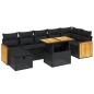 vidaXL Set de sofás de jardín 8 piezas y cojines ratán sintético negro