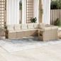 vidaXL Set de sofás de jardín 9 pzas con cojines ratán sintético beige vidaXL Set de sofás de jardín 9 pzas con cojines ratán sintético beige