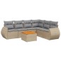vidaXL Set sofás de jardín 7 piezas y cojines ratán sintético beige vidaXL Set sofás de jardín 7 piezas y cojines ratán sintético beige