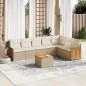 vidaXL Juego de sofás de jardín con cojines beige 8 pzas ratán PE vidaXL Juego de sofás de jardín con cojines beige 8 pzas ratán PE