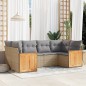 vidaXL Juego de sofás jardín con cojines 6 pzas ratán sintético beige vidaXL Juego de sofás jardín con cojines 6 pzas ratán sintético beige