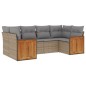 vidaXL Juego de sofás jardín con cojines 6 pzas ratán sintético beige vidaXL Juego de sofás jardín con cojines 6 pzas ratán sintético beige