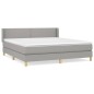 vidaXL Cama box spring con colchón tela gris claro 160x200 cm vidaXL Cama box spring con colchón tela gris claro 160x200 cm