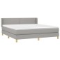 vidaXL Cama box spring con colchón tela gris claro 160x200 cm vidaXL Cama box spring con colchón tela gris claro 160x200 cm