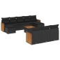 vidaXL Set de sofás de jardín 11 pzas y cojines ratán sintético negro vidaXL Set de sofás de jardín 11 pzas y cojines ratán sintético negro