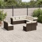 vidaXL Set de sofás de jardín 11 pzas cojines ratán sintético marrón vidaXL Set de sofás de jardín 11 pzas cojines ratán sintético marrón