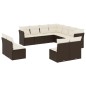 vidaXL Set de sofás de jardín 11 pzas cojines ratán sintético marrón vidaXL Set de sofás de jardín 11 pzas cojines ratán sintético marrón