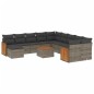 vidaXL Set de sofás de jardín 12 pzas con cojines ratán sintético gris vidaXL Set de sofás de jardín 12 pzas con cojines ratán sintético gris
