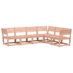 vidaXL Juego de sofás de jardín 6 pzas madera maciza abeto Douglas