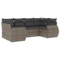vidaXL Set de muebles de jardín 6 pzas y cojines ratán sintético gris vidaXL Set de muebles de jardín 6 pzas y cojines ratán sintético gris