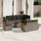 vidaXL Set de muebles de jardín 9 pzas y cojines ratán sintético gris vidaXL Set de muebles de jardín 9 pzas y cojines ratán sintético gris