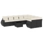 vidaXL Set de sofás de jardín 10 pzas cojines ratán sintético negro vidaXL Set de sofás de jardín 10 pzas cojines ratán sintético negro