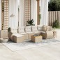 vidaXL Juego de sofás de jardín con cojines beige 8 pzas ratán PE vidaXL Juego de sofás de jardín con cojines beige 8 pzas ratán PE