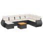vidaXL Set de sofás de jardín 8 piezas y cojines ratán sintético negro vidaXL Set de sofás de jardín 8 piezas y cojines ratán sintético negro
