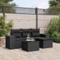 vidaXL Set de muebles de jardín 5 pzas y cojines ratán sintético negro vidaXL Set de muebles de jardín 5 pzas y cojines ratán sintético negro