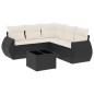 vidaXL Set de sofás de jardín 6 piezas y cojines ratán sintético negro vidaXL Set de sofás de jardín 6 piezas y cojines ratán sintético negro