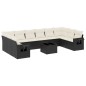vidaXL Set de sofás de jardín 11 pzas y cojines ratán sintético negro vidaXL Set de sofás de jardín 11 pzas y cojines ratán sintético negro