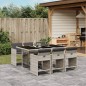 vidaXL Set comedor jardín 7 pzas y cojines ratán sintético gris claro vidaXL Set comedor jardín 7 pzas y cojines ratán sintético gris claro