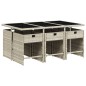 vidaXL Set comedor jardín 7 pzas y cojines ratán sintético gris claro vidaXL Set comedor jardín 7 pzas y cojines ratán sintético gris claro