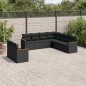 vidaXL Set de sofás de jardín 8 piezas y cojines ratán sintético negro vidaXL Set de sofás de jardín 8 piezas y cojines ratán sintético negro