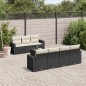 vidaXL Set de sofás de jardín 8 piezas y cojines ratán sintético negro vidaXL Set de sofás de jardín 8 piezas y cojines ratán sintético negro