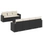 vidaXL Set de sofás de jardín 8 piezas y cojines ratán sintético negro vidaXL Set de sofás de jardín 8 piezas y cojines ratán sintético negro