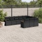 vidaXL Set de sofás de jardín 10 pzas cojines ratán sintético negro vidaXL Set de sofás de jardín 10 pzas cojines ratán sintético negro