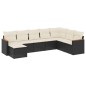 vidaXL Set de sofás de jardín 8 piezas y cojines ratán sintético negro vidaXL Set de sofás de jardín 8 piezas y cojines ratán sintético negro