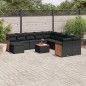 vidaXL Set de sofás de jardín 12 piezas cojines ratán sintético negro vidaXL Set de sofás de jardín 12 piezas cojines ratán sintético negro
