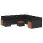 vidaXL Set de sofás de jardín 12 piezas cojines ratán sintético negro vidaXL Set de sofás de jardín 12 piezas cojines ratán sintético negro