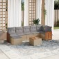 vidaXL Juego de sofás de jardín con cojines beige 8 pzas ratán PE vidaXL Juego de sofás de jardín con cojines beige 8 pzas ratán PE