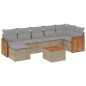 vidaXL Juego de sofás de jardín con cojines beige 8 pzas ratán PE vidaXL Juego de sofás de jardín con cojines beige 8 pzas ratán PE