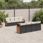 vidaXL Set de sofás de jardín 8 piezas y cojines ratán sintético negro vidaXL Set de sofás de jardín 8 piezas y cojines ratán sintético negro