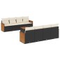 vidaXL Set de sofás de jardín 8 piezas y cojines ratán sintético negro vidaXL Set de sofás de jardín 8 piezas y cojines ratán sintético negro