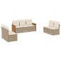 vidaXL Set sofás de jardín 7 piezas y cojines ratán sintético beige vidaXL Set sofás de jardín 7 piezas y cojines ratán sintético beige