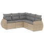 vidaXL Juego de sofás jardín con cojines 5 pzas ratán sintético beige vidaXL Juego de sofás jardín con cojines 5 pzas ratán sintético beige