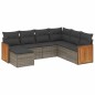 vidaXL Set de sofás de jardín 7 piezas con cojines ratán PE gris